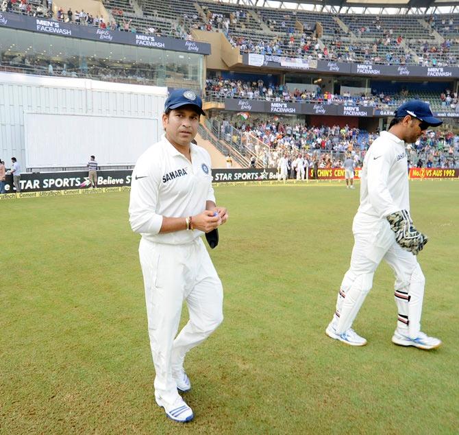 Sachin Tendulkar during his final Test at the Wankhede