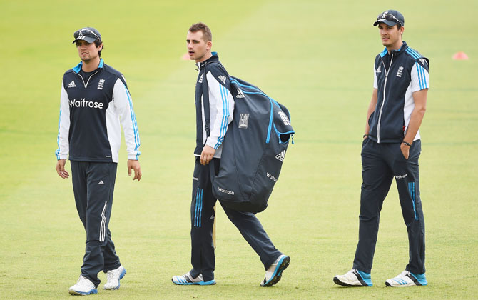 ngland players Alastair Cook, Alex Hales and Steven Finn