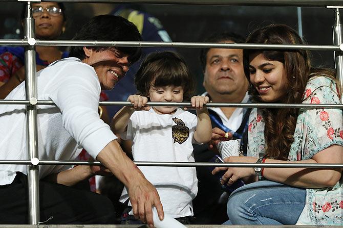 Shah Rukh Khan and a friend play with AbRam