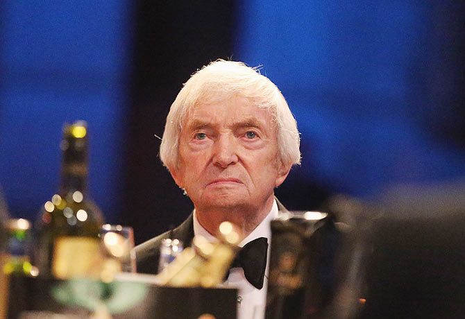 Richie Benaud looks on during the 2013 Allan Border Medal awards ceremony at Crown Palladium on February 4, 2013 in Melbourne