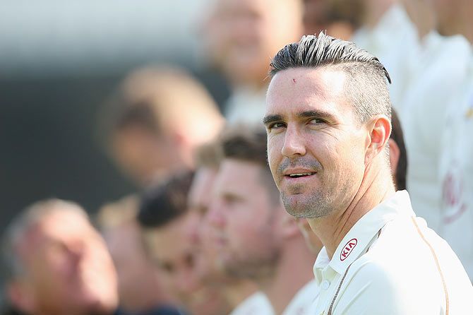 Kevin Pietersen of Surrey looks on during the Surrey CCC photocall on Thursday