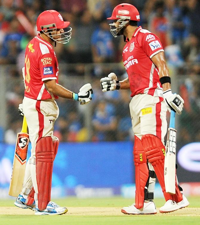 Virender Sehwag of Kings XI Punjab and Murali Vijay