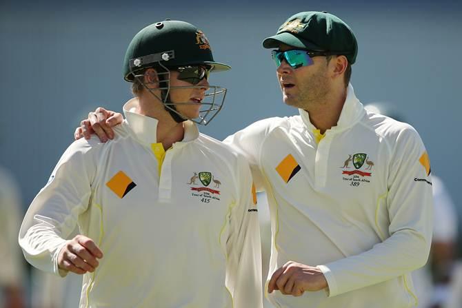 Steven Smith (left) and Michael Clarke