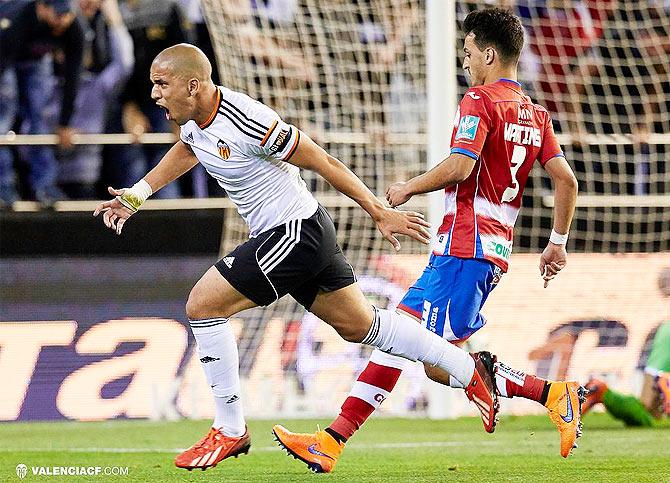 Sofiane Feghouli celbrates on scoring against Grenada on Monday