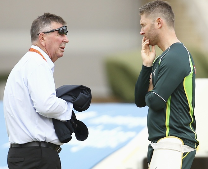 Rod Marsh speaks to Michael Clarke