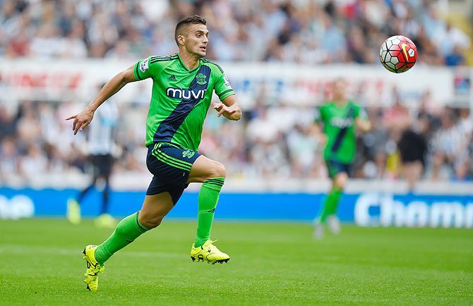 Southampton's Dusan Tadic in action during the Barclays Premier League match against Newcastle United at St James Park on Sunday, August 9