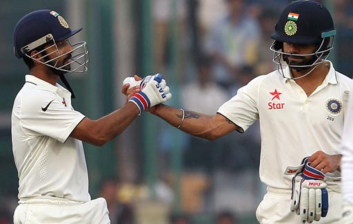 India’s Ajinkya Rahane (left) and Virat Kohli