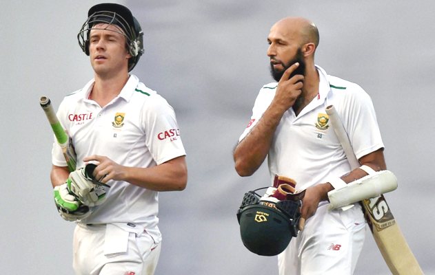 South African captain Hashim Amla with AB de Villiers 
