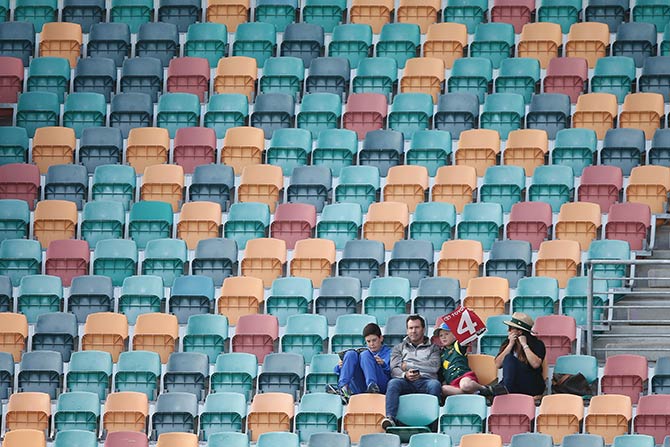 Few fans turned up at the Blundstone Arena in Hobart 