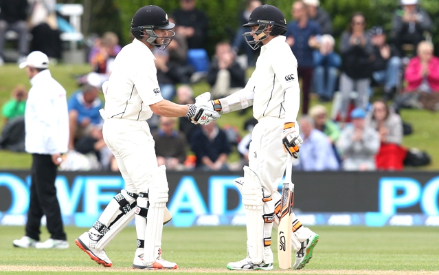 Kane Williamson of New Zealand bats during day three of the First Test against Sri Lanka in Dunedin 