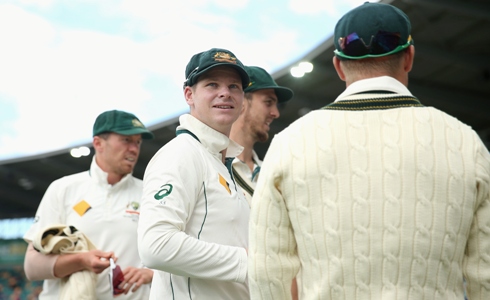 Australian captain Steve Smith and teammates 