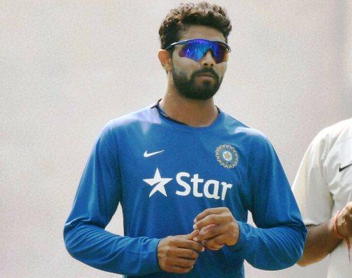 India's Ravindra Jadeja during a practice session 