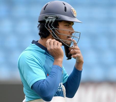 Dinesh Chandimal of Sri Lanka during a nets session 