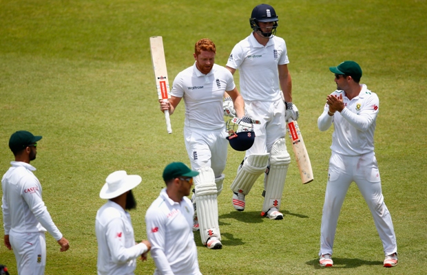 Jonny Bairstow of England is applauded off during Day Four of the first Test against South Africa in Durban 