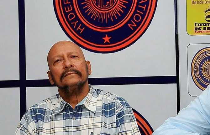 Veteran Indian cricketer Syed Kirmani at a media conference in Hyderabad