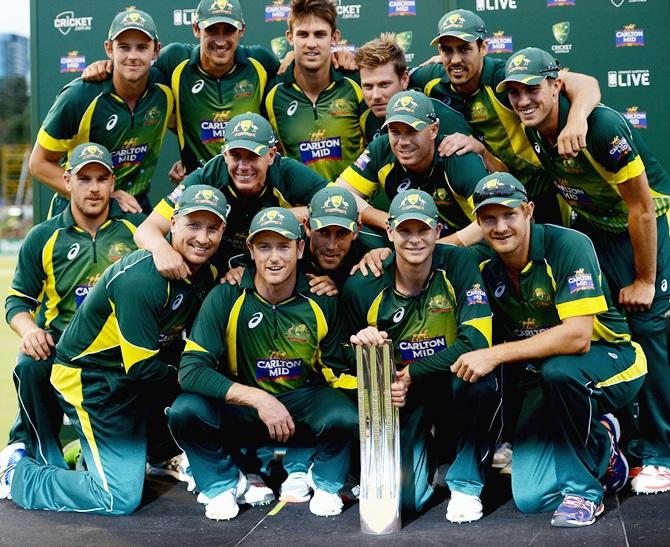 Australia celebrate winning the final match