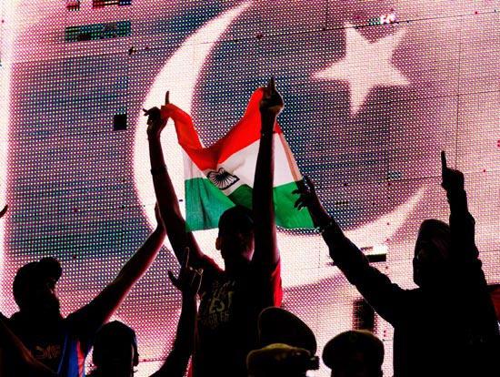 Cricket fans at an India-Pakistan match