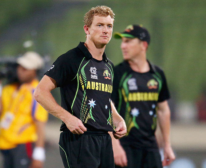 George Bailey of Australia leaves the field