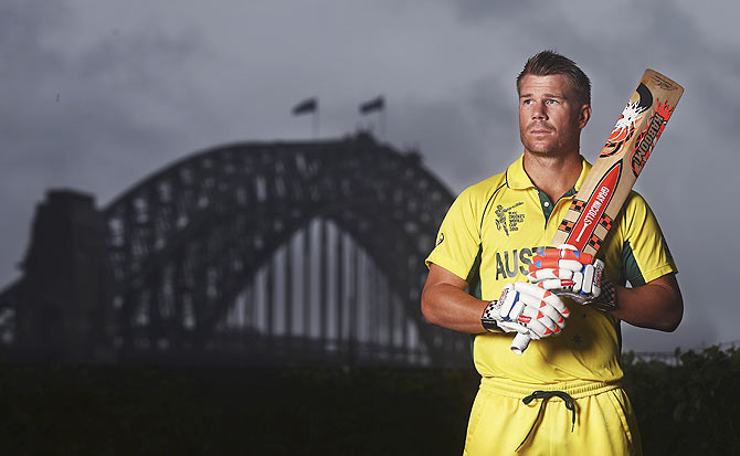 David Warner of Australia poses