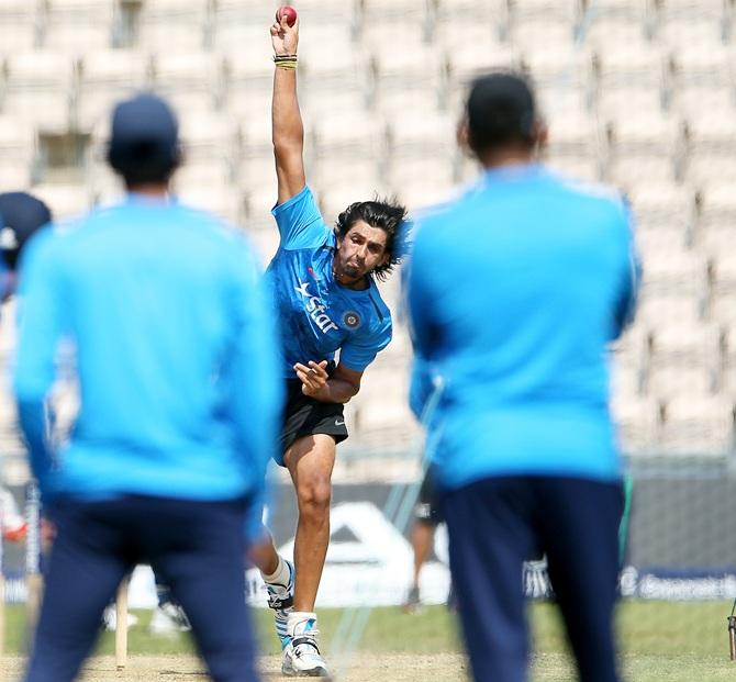 Ishant Sharma at a nets session