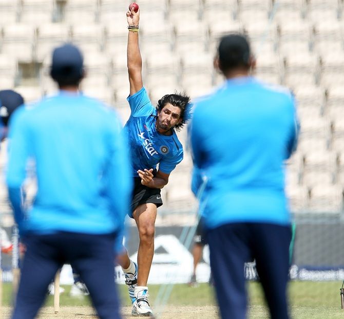 Ishant Sharma during nets session 