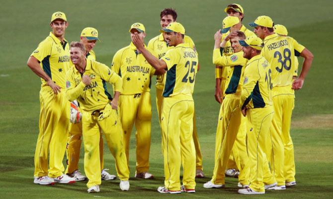 Australian players celebrate