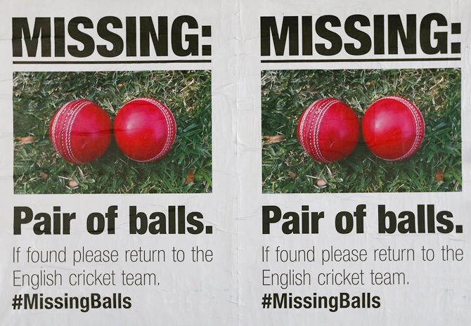 Posters mocking the English cricket team 