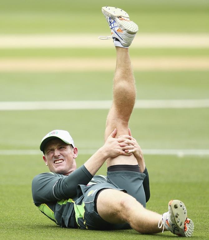 George Bailey of Australia trains