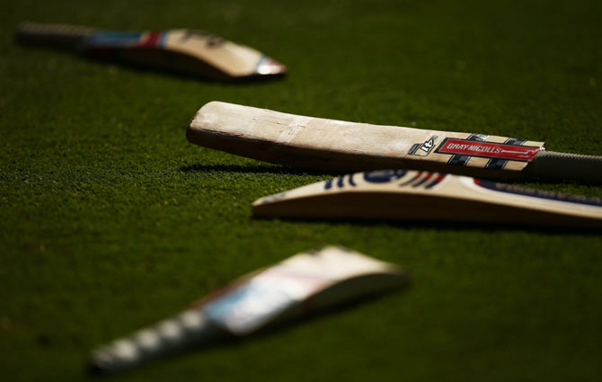 Bats lying at the Sydney Cricket Ground 