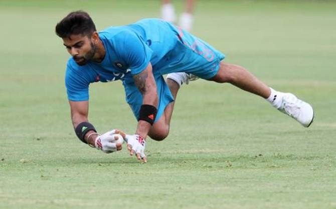 Virat Kohli during a training session at Adelaide