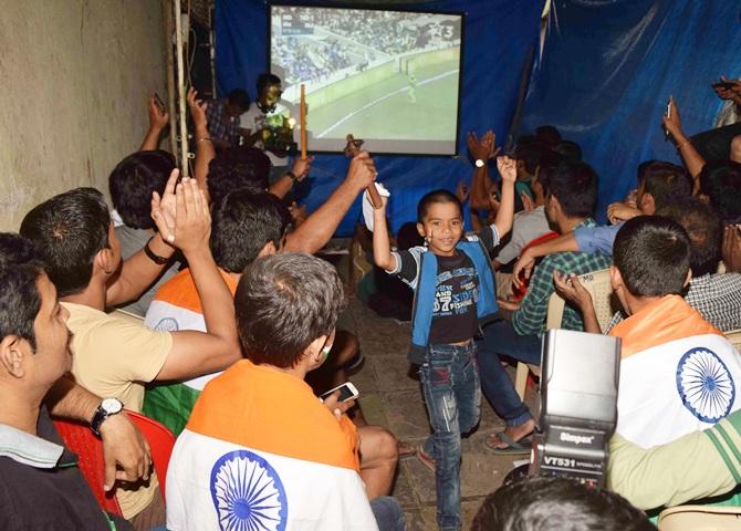 Fans celebrating