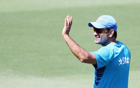 Indian captain MS Dhoni during a practice session at the Melbourne Cricket Stadium on Friday
