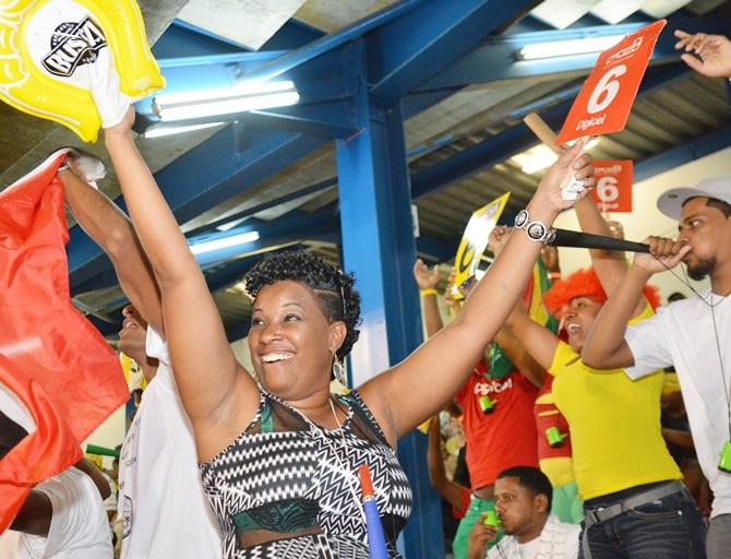 Fans cheer their team