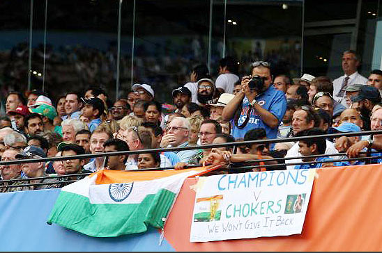 The Melbourne Cricket Ground was decorated with clever posters by fans on Sunday