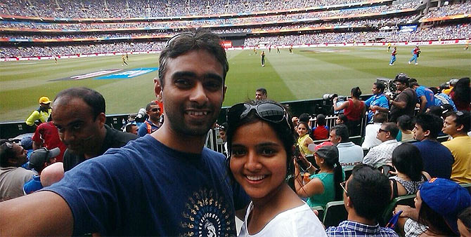 Fans click a selfie at the MCG  