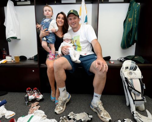 Graeme Smith with his wife and kids