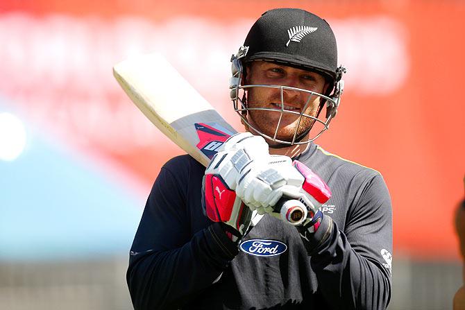 Brendon McCullum of New Zealand during a training session at Eden Park