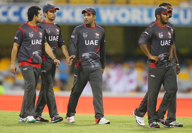 United Arab Emirates leave the field