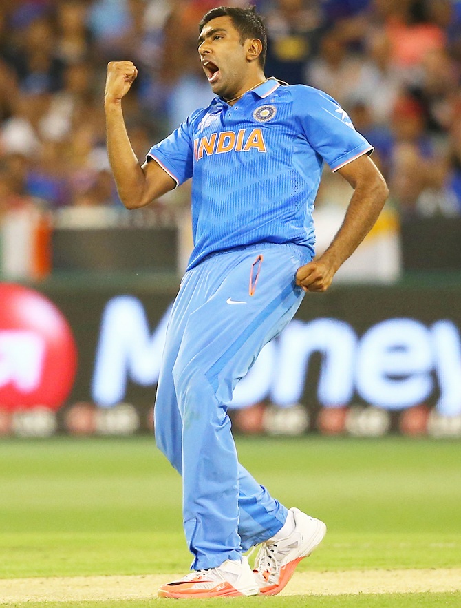 Ravichandran Ashwin of India celebrates