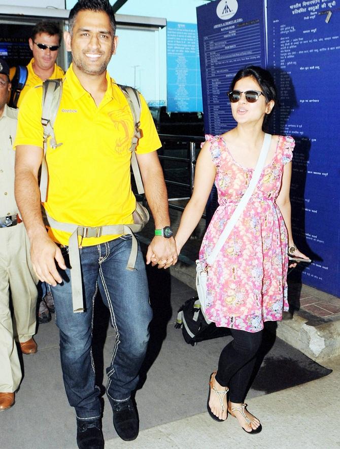 Mahendra Singh Dhoni and wife Sakshi