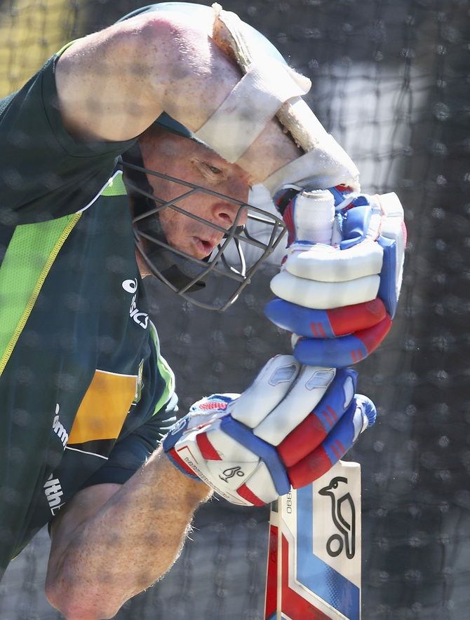  Chris Rogers of Australia bats during an Australian nets session at Sydney Cricket Ground 