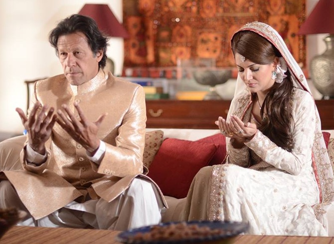 Pakistan Tehreek-i-Insaf chairman Imran and Reham Khan