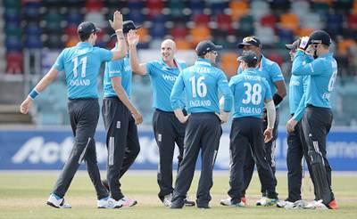 James Tredwell celebtares after picking a wicket