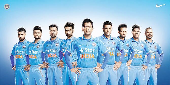 Team India players after unveiling of their ODI kit on Thursday