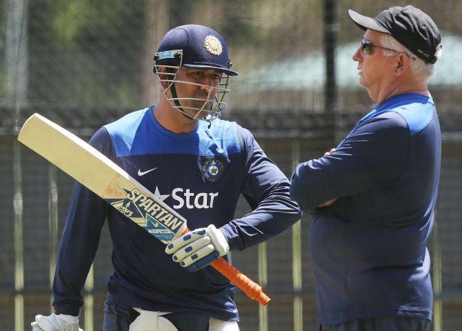 Mahendra Singh Dhoni and Duncan Fletcher