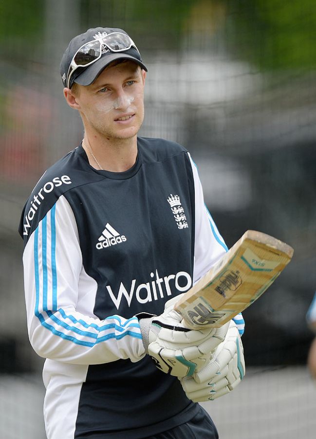 Joe Root at a training session at the Gabba on Monday
