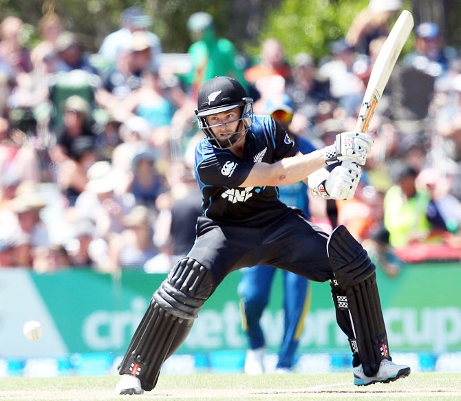 Kane Williamson of New Zealand bats