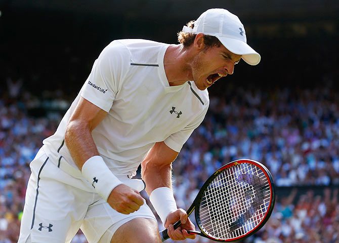 Andy Murray is ecstatic over winning a point