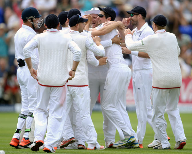 England's players celebrate