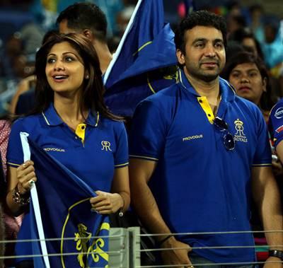 Rajasthan Royals co-owners Shipla Shetty and Raj Kundra